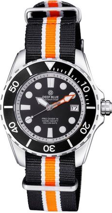 Deep Blue Pro Diver 1K All Purpose Diver Automatic Black Dial Mens Watch APSD1KBLKWHTNATOSTRP