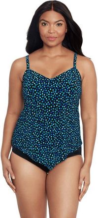 Trimshaper Hank Handkerchief Tankini Swimsuit Top in Funfetti at Nordstrom, Size 14