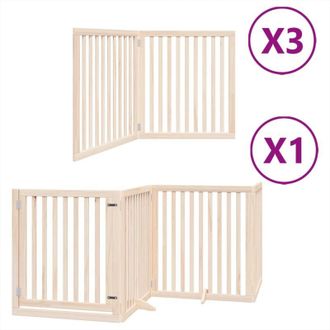 vidaXL Puerta Para Perros Plegable 10 Paneles Madera De &Aacute;lamo 800 Cm Vidaxl