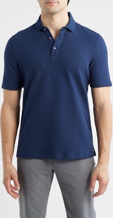 Johnston & Murphy Tilson Textured Performance Polo in Navy at Nordstrom, Size Xx-Large