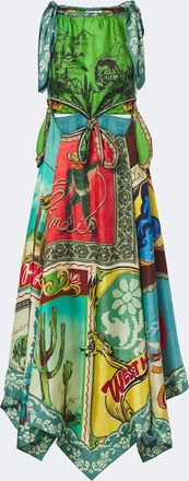 Alemais Al&eacute;mais Ace cutout printed silk midi dress