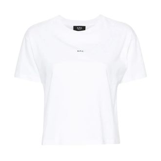 A.P.C. T-Shirts, female, White, S, Boxy Micro Logo T-shirt