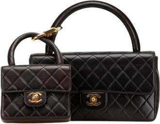 Chanel Pre-owned Vintage Handtas - Dames - Vintage Handtas - Zwart - ONE Size - Leer - Vintage