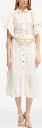 Fracomina Abito midi con ruches - Toni neutri