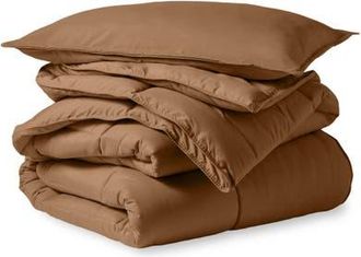 Bare Home All-Season Down Alternative Comforter Set in Caramel at Nordstrom, Size Full