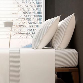 Casa da Laura S&aacute;banas franela 100% algod&oacute;n rayas gris cama 90 1 almohada 45 x 105