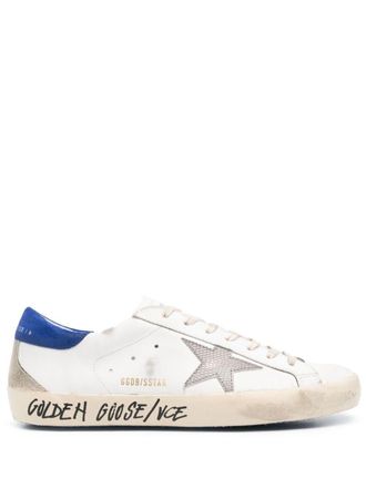 Golden Goose Super-Star distressed leather sneakers - men - Calf Leather/Calf Leather/Rubber - 39 - White
