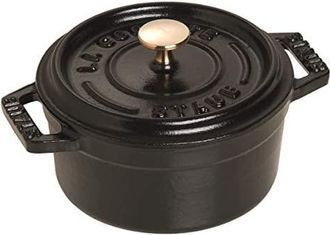 Staub Cocotte Redonda, Hierro Fundido, Negro Mate, 10 Cm