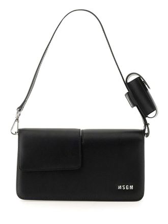Msgm Baguette Bag With Double Flap And Logo