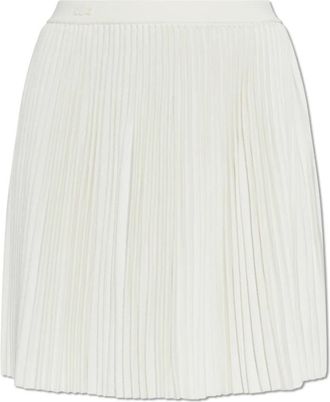 Lacoste Korte Geplooide Mesh Rok - Dames - Korte rokken - Wit - M - Polyester - Rokken