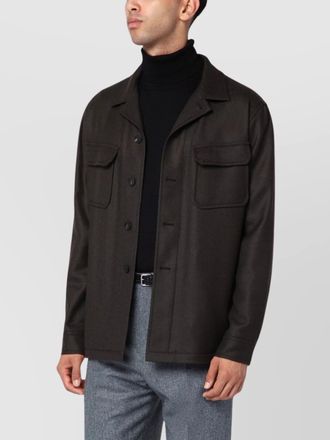 Tagliatore wool jacket with chest pockets and collar