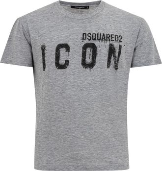 Dsquared2 Grijs Melange T-Shirt - Heren - T-shirts - Grijs - XS - Katoen - Tops