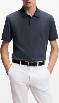 BOSS Parlay Cotton Piqu&eacute; Polo in Dark Blue at Nordstrom, Size Xx-Large
