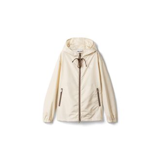 Miu Miu Technical Fabric Blouson Jacket, Woman, Vanilla, Size 36