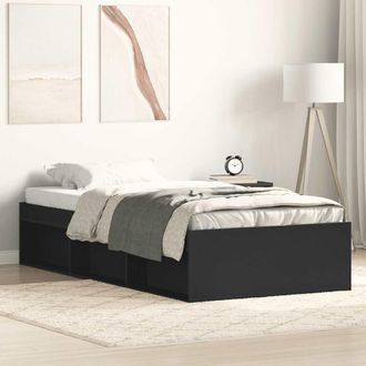 vidaXL Estructura De Cama Negra 90x190 Cm Vidaxl