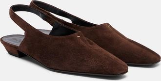 Khaite Celia suede slingback flats