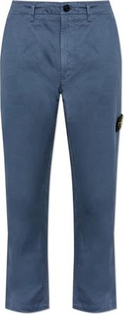 Stone Island Jeans met logopatch - Heren - Regular Fit Jeans - Blauw - W32 - Katoen - Jeans