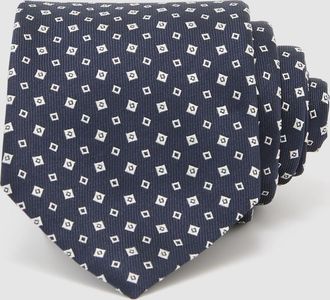 Reiss Navy Silk-blend Micro-square Tie