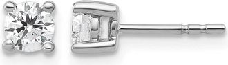 Diamond2Deal 14k Gold 1/2 ct Round Lab Grown Diamond Stud Earrings VS Clarity, D-E Color