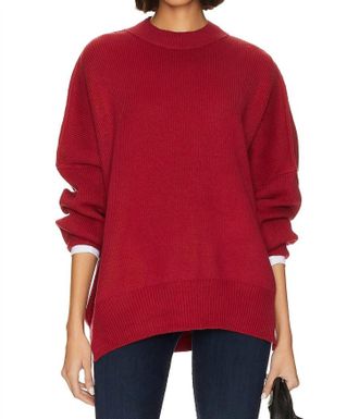 Free People Easy Street Tunic Sweater In Cherry