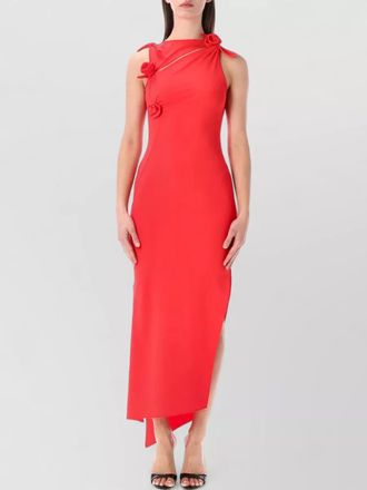 Coperni flower gown asymmetric neckline draped silhouette