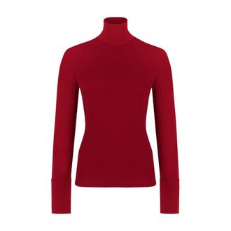 Courr&egrave;ges Truien & Vesten, Dames, Rood, S, Turtleneck Knit Top