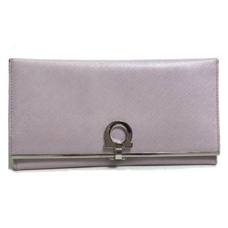 Ferragamo Gancini Leather Long Wallet (Bi-Fold) (Pre-Owned)