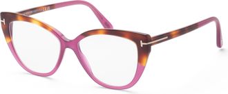 Tom Ford Womens 54mm Red Havana Gradient Opticals
