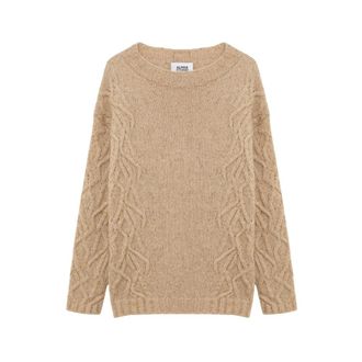 Alpha Studio Trui met ronde hals - Dames - Truien - Beige - Maat: L