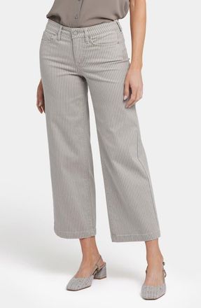 NYDJ Teresa Ankle Wide Leg Jeans in Hidden Lodge Stripe at Nordstrom, Size 12P