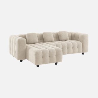 Sweeek Sof&aacute; De Borreguito Texturizado Esquinero Reversible, 4 Plazas
