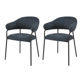Mobili Rebecca Mobili Rebecca - Sillas Rebecca Mobili Azobe 82,5x57x56,5 Tela De Poli&eacute;ster Acero Azul Petr&oacute;leo Negro Moderno Conjunt