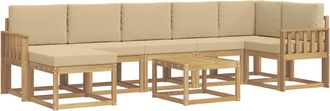 vidaXL Conjunto De Sof&aacute;s De Exterior 8 Uds. Y Beige Poli&eacute;ster Vidaxl