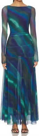 Free People Sunnei Maxi Dress In Deep Ocean Combo