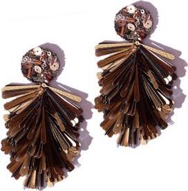 Simitri Petal Fringe Earrings in Rust at Nordstrom
