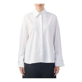 Just Cavalli Camicia con gemelli in metallo - - Blouses & Shirts - Donna - Bianco - S
