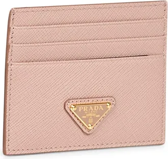 Prada Womens Card Holder Powder Pink Saffiano Leather Wallets & Purses