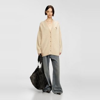 Diesel Cardigan in wool and alpaca blend - Knitwear - Woman - Beige