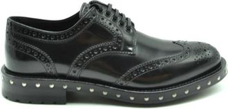 Dolce & Gabbana Veterschoenen - Dames - Veterschoenen - Zwart - 36 EU - Leer - Schoenen
