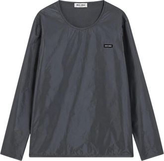 Miu Miu Technische Top - Dames - Longsleeves - Zwart - XS - Nylon - Tops