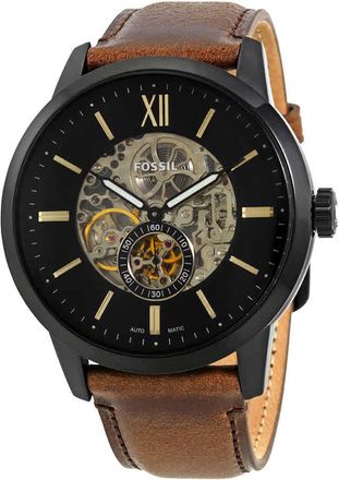 Fossil Townsman Automatic Black Skeleton Dial Mens Watch ME3155