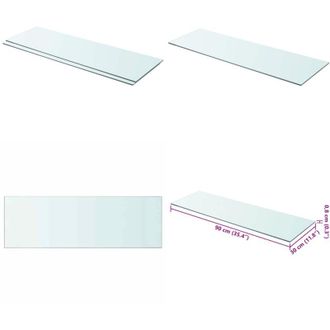 vidaXL Mensole in Vetro Trasparente 2 pz 90x30 cm - Mensola trasparente - Mensola in vetro temperato