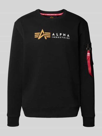 Alpha Industries Alpha Industries Sweatshirt mit Label-Print in Black, Gr&ouml;&szlig;e XL