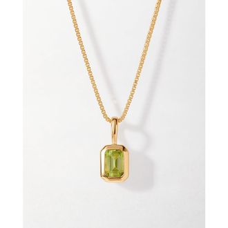 Edge of Ember Deco Birthstone Necklace in Peridot (August) at Nordstrom, Size 16