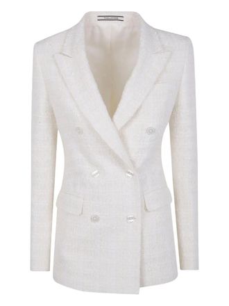 Tagliatore tweed double-breasted jacket - women - Cotton - 38 - White