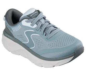 Skechers Womens DLux Walker 2.0 Active Pace Sneaker, Green Mesh/Olive & Blue Trim, 5 UK