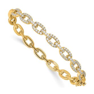 Diamond2Deal 14k Gold 2.15 Ct Lab Grown Diamond Link Bangle Bracelet