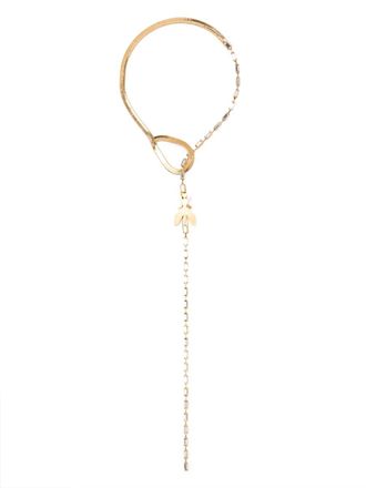 Patrizia Pepe glass-crystal snake necklace - Gold