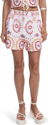 Desigual Embroidered Cotton Shorts in Pink at Nordstrom, Size X-Small