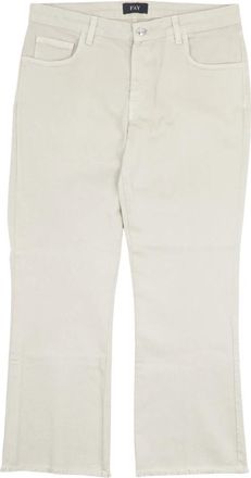 Fay Cropped Broek - Dames - Regular Fit Jeans - Beige - W31 - Jeans